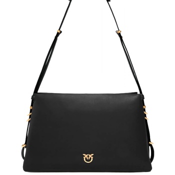 pinko τσαντα ωμου triplet vitello morbido μαυρο