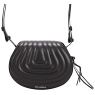 karl lagerfeld τσαντα ωμου/crossbody wellen saddle cb μαυρο