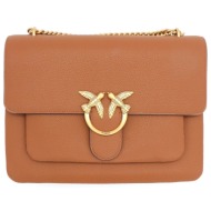pinko τσαντα love soft big pelle bottalata καφε