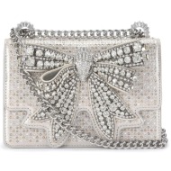 kurt geiger τσανταki crossbody/ωμου bow small shoreditch στρας φιογκος logo ασημι