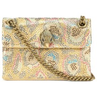 kurt geiger tσανταki crossbody/ωμου fabric mινι kensington πολυχρωμα στρας αλυσιδα logo χρυσο