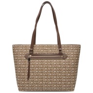 dkny τσαντα ωμου bryant ave md tote all over logo καφε