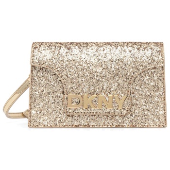 dkny τσαντα avril wallet on a st crossbody logo χρυσο