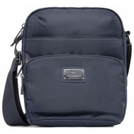 paul&shark τσαντακι crossbody metallic logo μπλε