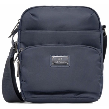 paul&shark τσαντακι crossbody metallic logo μπλε