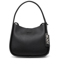 dkny τσαντα ωμου capri hobos logo μαυρο