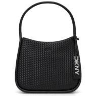 dkny τσαντα ωμου capri hobos πλεξη logo μαυρο