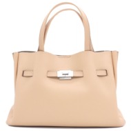 dkny τσαντα ωμου bryar satchels logo μπεζ