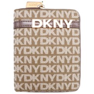 dkny πορτοφολι avril all over logo μπεζ-καφε
