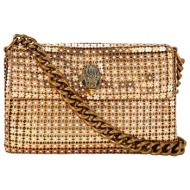 kurt geiger τσανταki ωμου sm party flower shoulder στρας αλυσιδα logo χρυσο