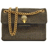 kurt geiger tσαντα crossbody/ωμου fabric mινι kensington mπρονζε στρας αλυσιδα logo μαυρο