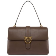 pinko τσαντα extra slouchy vitello morbido καφε