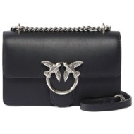 pinko τσαντα love one mini dc vitello seta μαυρο