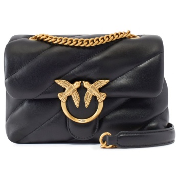 pinko τσαντακι love mini puff cl sheep nappa μαυρο