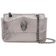 kurt geiger τσαντα ωμου/crossbody kensington chainmail μεταλλικα τρουξ αλυσιδα logo ασημι