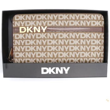 dkny πορτοφολι avril large all over logo μπεζ-καφε σε προσφορά