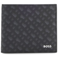 boss πορτοφολι zair mn 8cc all over logo μαυρο-γκρι