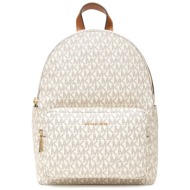 michael kors τσαντα backpack ταννεr all over logo καφε/mπεζ