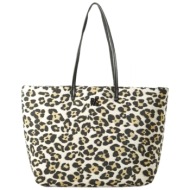 dkny τσαντα ωμου jenny logo λεοπαρ