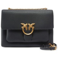 pinko τσαντα love soft big pelle bottalata μαυρη