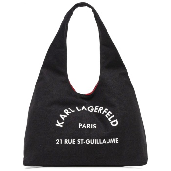 karl lagerfeld τσαντα ωμου k/rsg sling hobo bag logo μαυρο