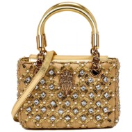 kurt geiger τσανταki crossbody/xeiρος sq mini kensington jewel στρας περλες αλυσιδα logo χρυσο