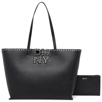 dkny τσαντα ωμου nicole tote logo τρουκς μαυρο