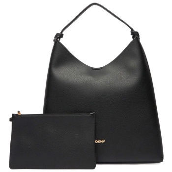 dkny τσαντα ωμου paula hobos επιπροσθετο τσαντακι logo μαυρο