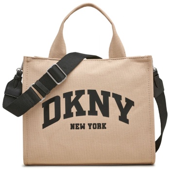 dkny τσαντα ωμου/crossbody hadlee tote logo μπεζ