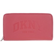 dkny πορτοφολι hadlee lg zip around logo κοκκινο