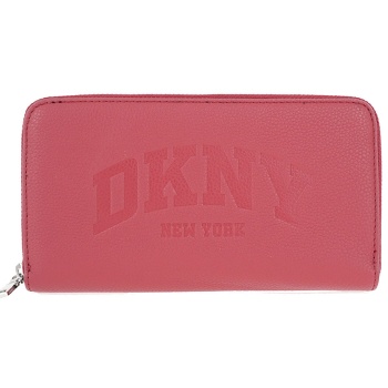 dkny πορτοφολι hadlee lg zip around logo κοκκινο