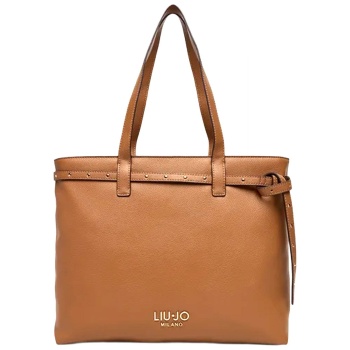 liu-jo τσαντα ωμου logo μεταλλικο καφε σε προσφορά