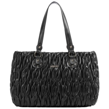 liu-jo better τσαντα ωμου καπιτονε logo μεταλλικο μαυρο σε προσφορά