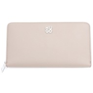 hugo πορτοφολι chris 2.0_zip around μεταλλικο logo ανοιχτο γκρι