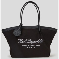 karl lagerfeld τσαντα hotel karl md tote canvas logo μαυρο