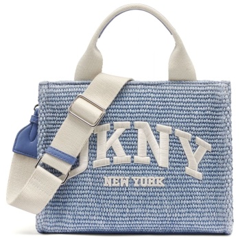 dkny τσαντα χειροσ/crossbody hadlee sm tote ψαθινη logo σιελ