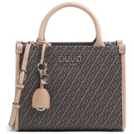 liu-jo better τσαντα χειροσ/crossbody tote ridhi all over logo καφε