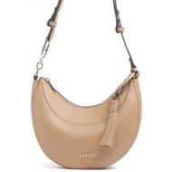 liu-jo better τσαντα crossbody cirry logo μεταλλικο καφε