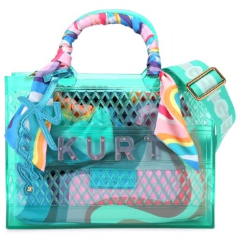kurt geiger τσαντα ωμου/crossbody jelly sm tote bag διαφανη