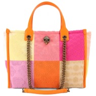 kurt geiger tσαντα ωμου hoxton sm shopper αλυσιδα αναγλυφα σχεδια logo πολυχρωμο