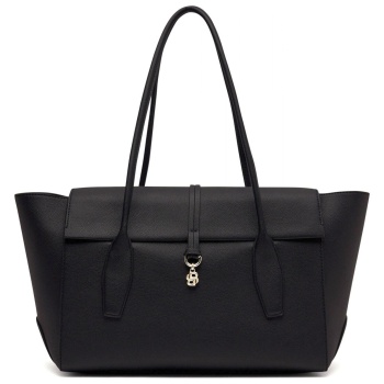 boss τσαντα ωμου nerissa tote logo μεταλλικο μαυρο