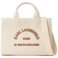 karl lagerfeld τσαντα χειροσ/crossbody ikon k/rsg square patch md tote logo εκρου