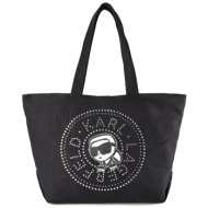 karl lagerfeld τσαντα ωμου ikon circle rh shopper logo στρας μαυρο