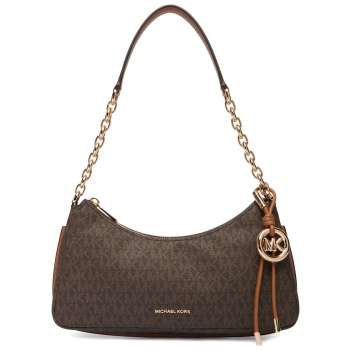 michael kors τσαντακι ωμου nolita metaλλικο logo καφε/ταμπα