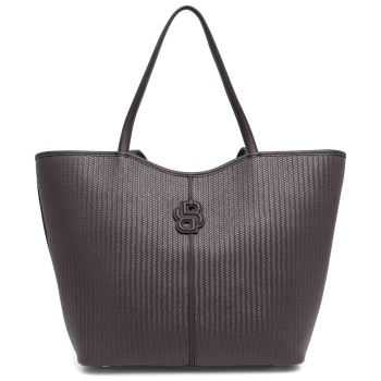 boss τσαντα ωμου anett new big tote w logo σκουρο καφε