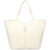 boss τσαντα ωμου anett new big tote w logo εκρου