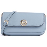 michael kors τσαντακι crossbody/ωμου nolita metaλλικο logo γαλαζιο