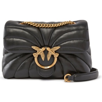 pinko τσαντα love puff mini cl sheep nappa butterfly μαυρο