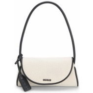 hugo τσαντα ωμου jodi c_shoulder bag logo εκρου