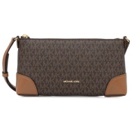 michael kors τσαντακι crossbody murphy αll over logo kaφε/ταμπα
